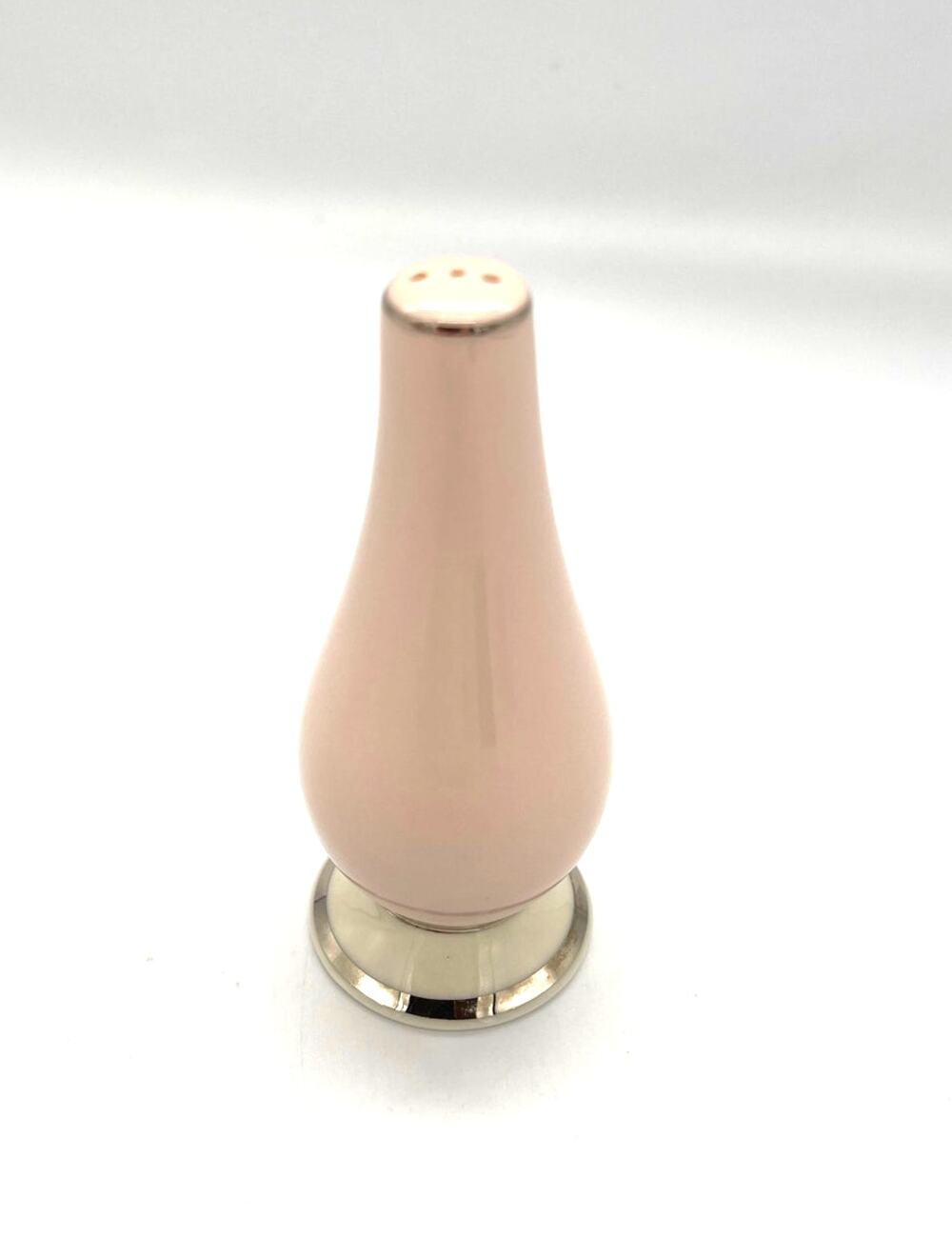 Vintage Colonial Fine China Porcelain Pink & White Salt Shaker 4" *No Pepper